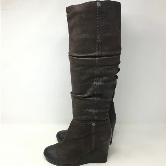 Prada Boots Brown Leather Wedges - Picture 4 of 10